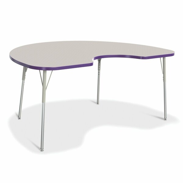 Jonti-Craft Berries Kidney Activity Table, 48 in. x 72 in., A-height, Freckled Gray/Purple/Gray 6423JCA004